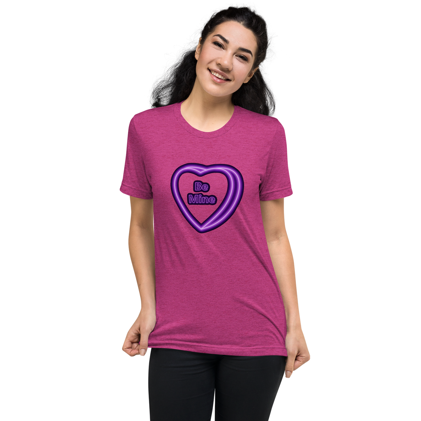 "Be Mine" Neon Candy Heart Short sleeve t-shirt