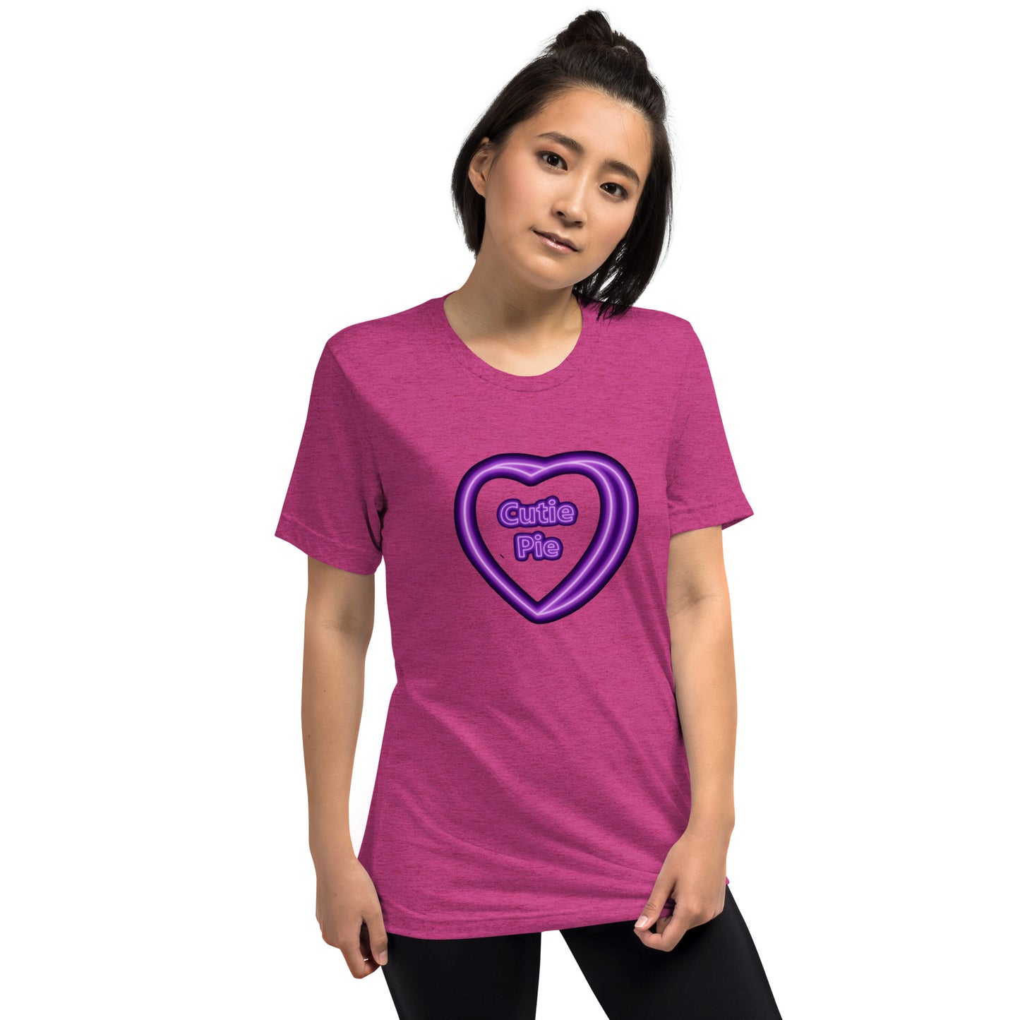 "Cutie Pie" Neon Candy Heart Short sleeve t-shirt