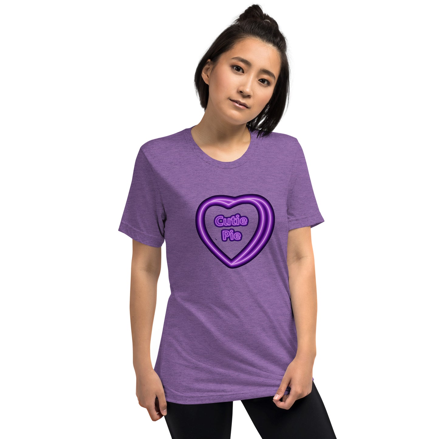 "Cutie Pie" Neon Candy Heart Short sleeve t-shirt