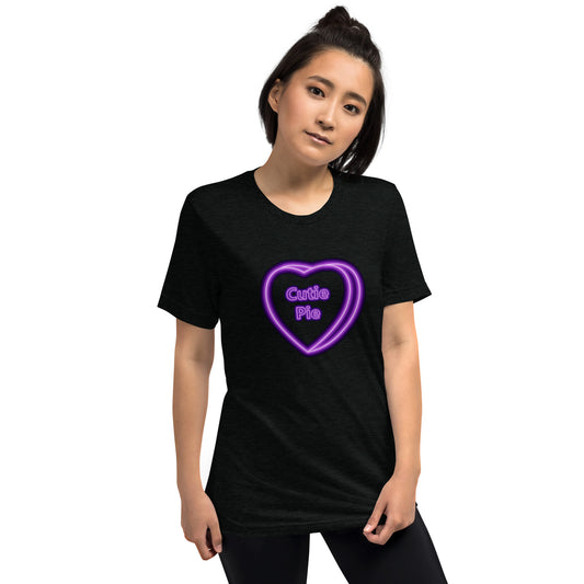 "Cutie Pie" Neon Candy Heart Short sleeve t-shirt